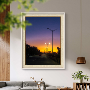 Golden Sunset Highway Framed Wall Art